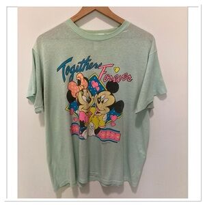 Disney Vintage Single Stitch Graphic Tee Shirt Mickey Mini Mouse Teal One Size